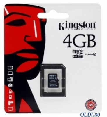     SDMicro (TransFlash) 4Gb Kingston, microSDHC Class 4 (SDC4/4GBSP)
