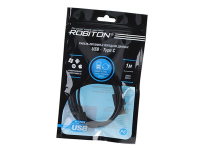     Robiton P6 USB - Type-C 2.0 1m Black 14293
