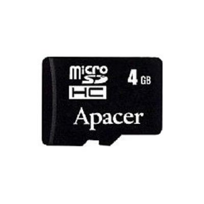   (AP4GMCSH4-RAM)   Apacer,  microSDHC, 4 , class 4, (  ) 