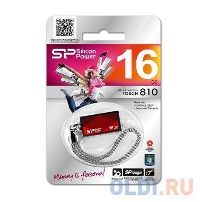     16GB USB Drive (USB 2.0) Silicon Power Touch 810 Red (SP016GBUF2810V1R)