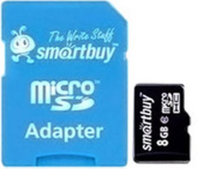     SmartBuy (SB8GBSDCL10-P1) microSDHC 8Gb Class10 + microSD--)SD Adapter