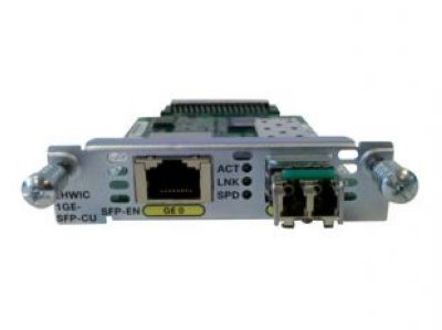   Cisco EHWIC-1GE-SFP-CU=  1 port dual mode SFP(100m/1G) or GE(10M/100M/1G)