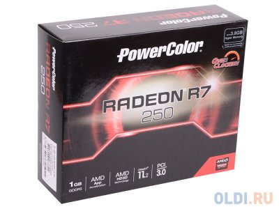    1Gb (PCI-E) PowerColor Radeon R7 250 (AXR7 250 1GBD5-HV4E/OC) (R7 250, GDDR5, 128 bit, HD
