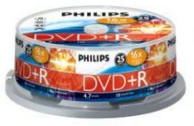    DVD+R Philips 4.7 Gb, 16x, Cake Box (25), (25/600)