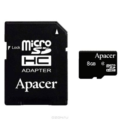     Apacer (microSDHC-8Gb Class4) microSDHC Memory Card