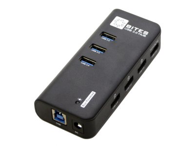    USB 5bites HB33-304PBK 7 ports Black (3 x USB3.0 + 4 x USB2.0)   1.5A