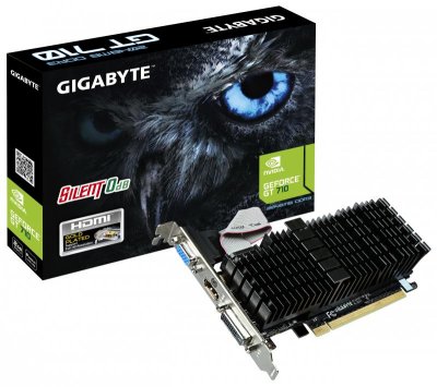    1024Mb Gigabyte GT710 PCI-E GDDR3 64bit HDMI DVI CRT HDCP GV-N710SL-2GL Retail