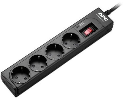     APC P43B-RS Essential SurgeArrest 4 outlets, 1 meter power cord, 230V, black