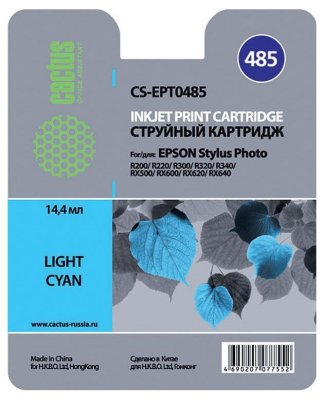    Cactus CS-EPT0485 Light Cyan  Epson Stylus R200/R220/R300/R320/R340/RX500/RX600/620/640