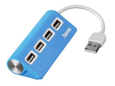    USB Hama TopSide 4xUSB 2.0 Light Blue 00012179