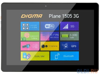    Digma Plane 1505 3G 10.1" 8Gb  Wi-Fi 3G Bluetooth Android PS1083MG