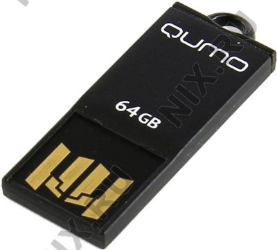   Qumo Sticker (QM64GUD-STR-Black) USB2.0 Flash Drive 64Gb (RTL)