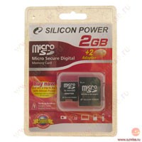   2Gb   microSD (T-Flash) Silicon Power (SP002GBSDT000V30) + 2 Adapt