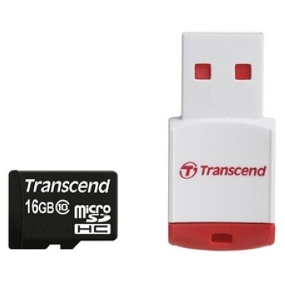   Transcend TS16GUSDHC10-P3 MicroSDHC 16GB + USB 