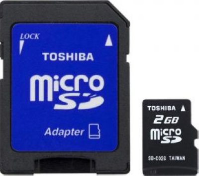     Toshiba (SD-C02GJ(BL5A) High Speed Standard microSD 2Gb Class4 + microSD--)SD Adapter